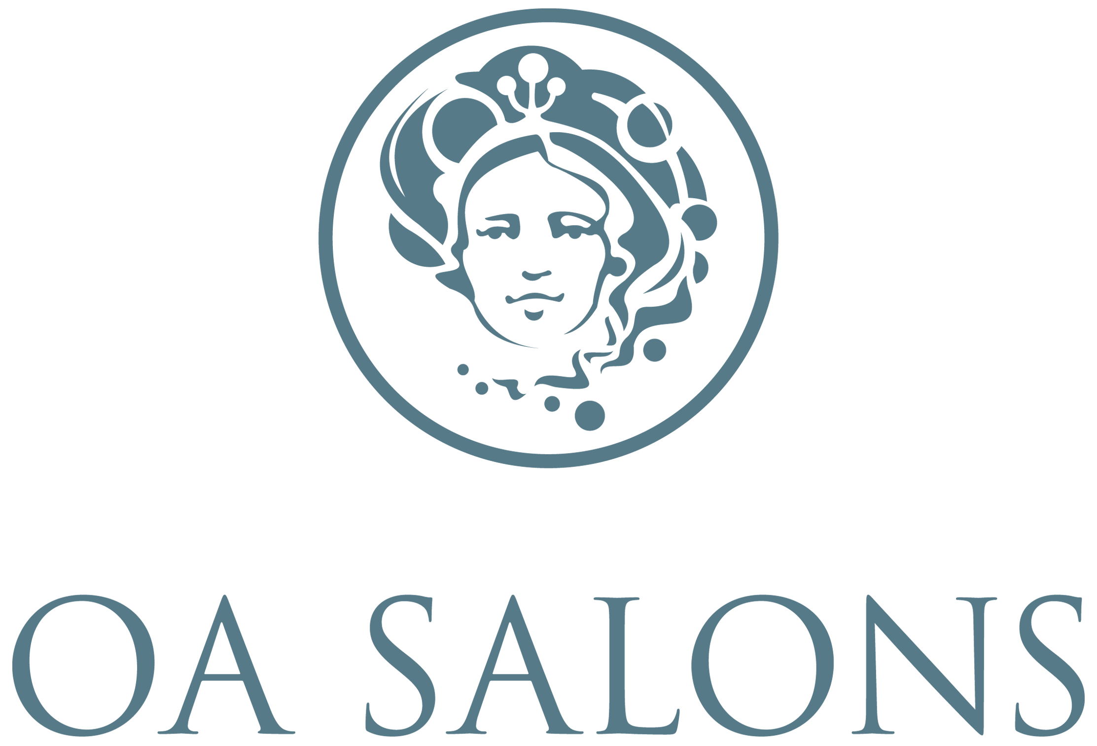 oa salon logo blue