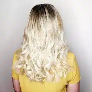 mid length wavy blond